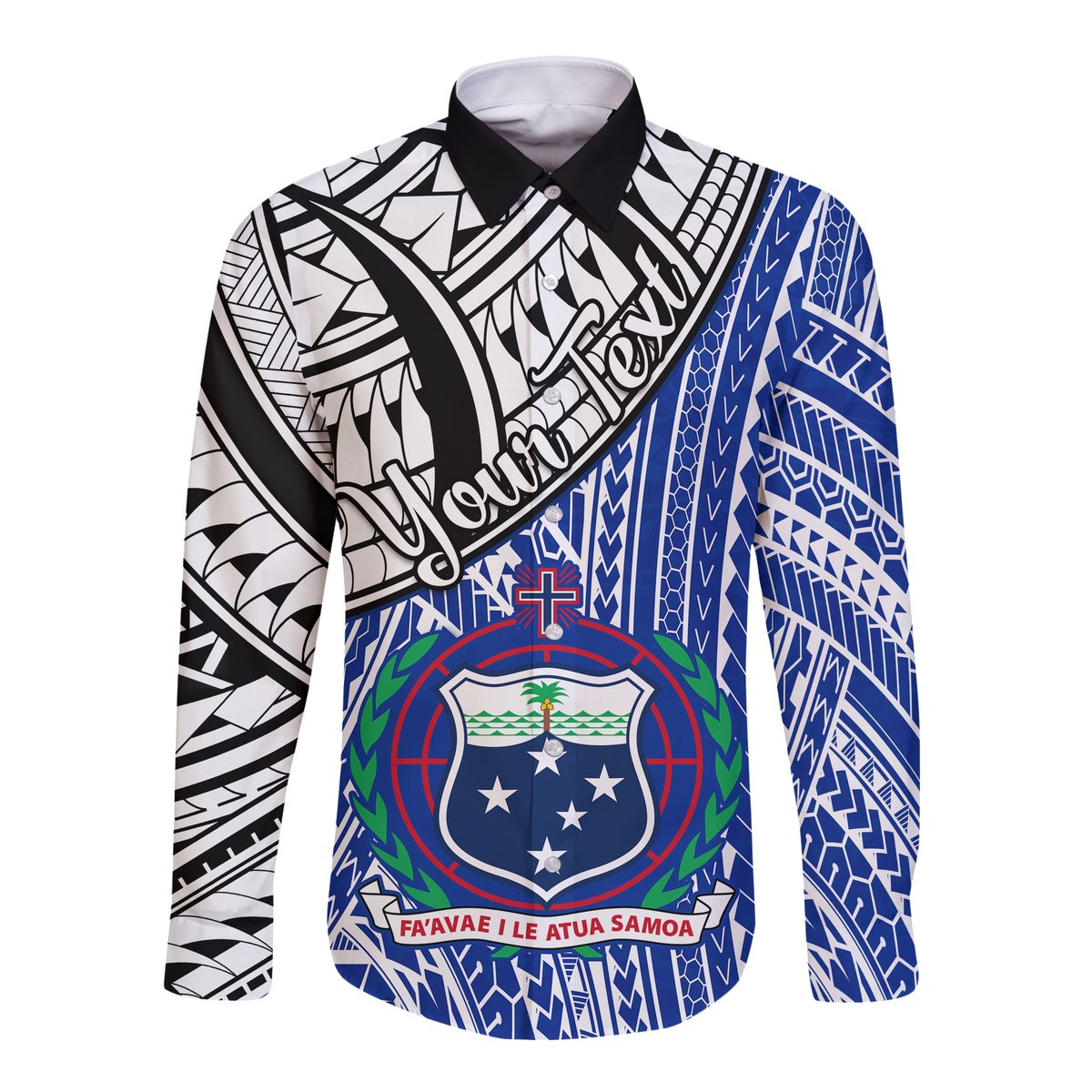 (Custom Personalised) Samoa Hawaii Long Sleeve Button Shirt Samoan Pattern Newest
