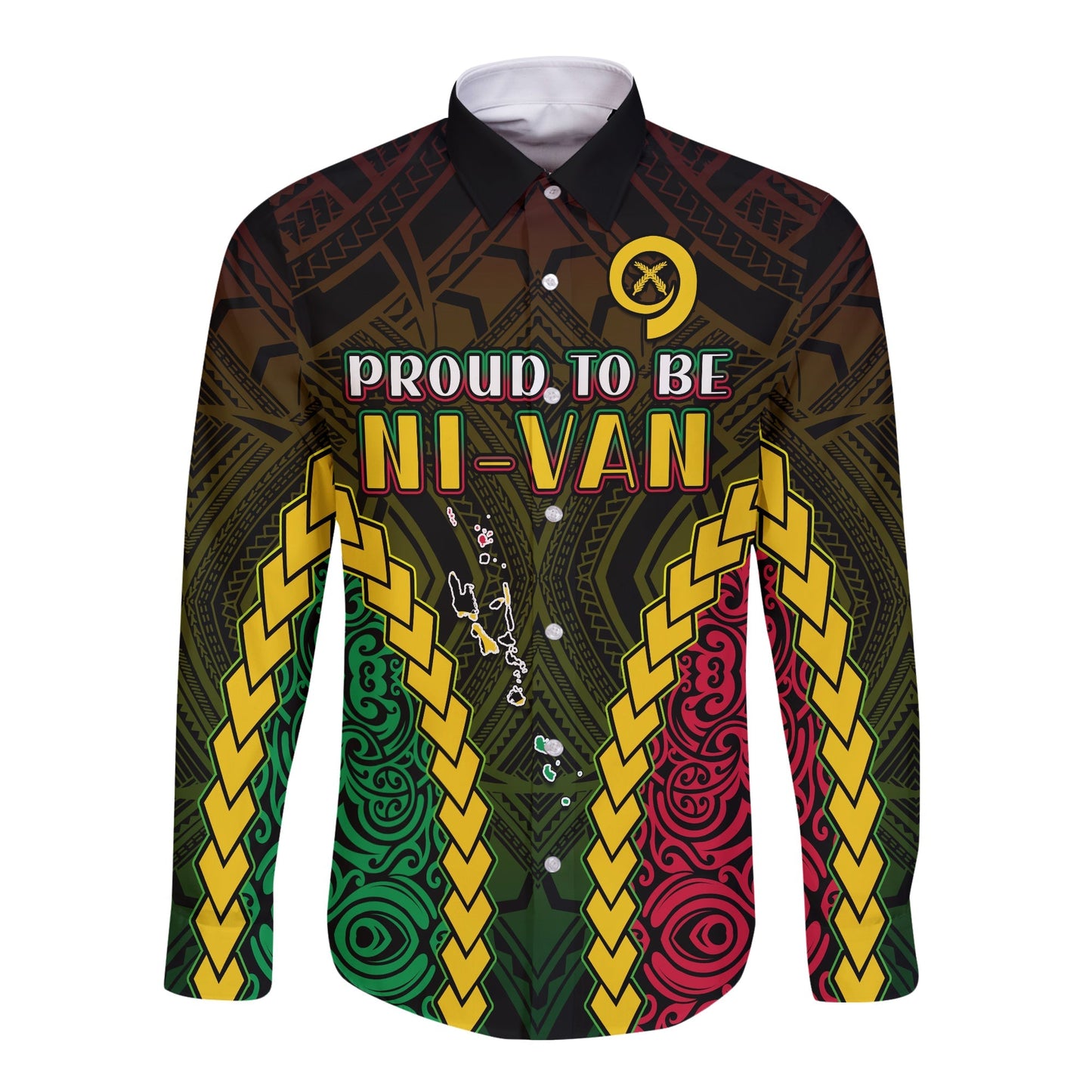 Vanuatu Indigenous Long Sleeve Button Shirt Proud To Be Ni Vanuatu Polynesian Pattern