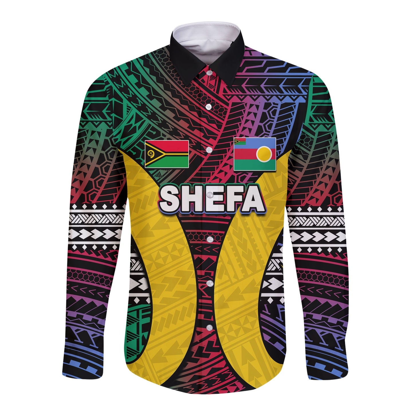 Polynesian Shefa Of Vanuatu Long Sleeve Button Shirt