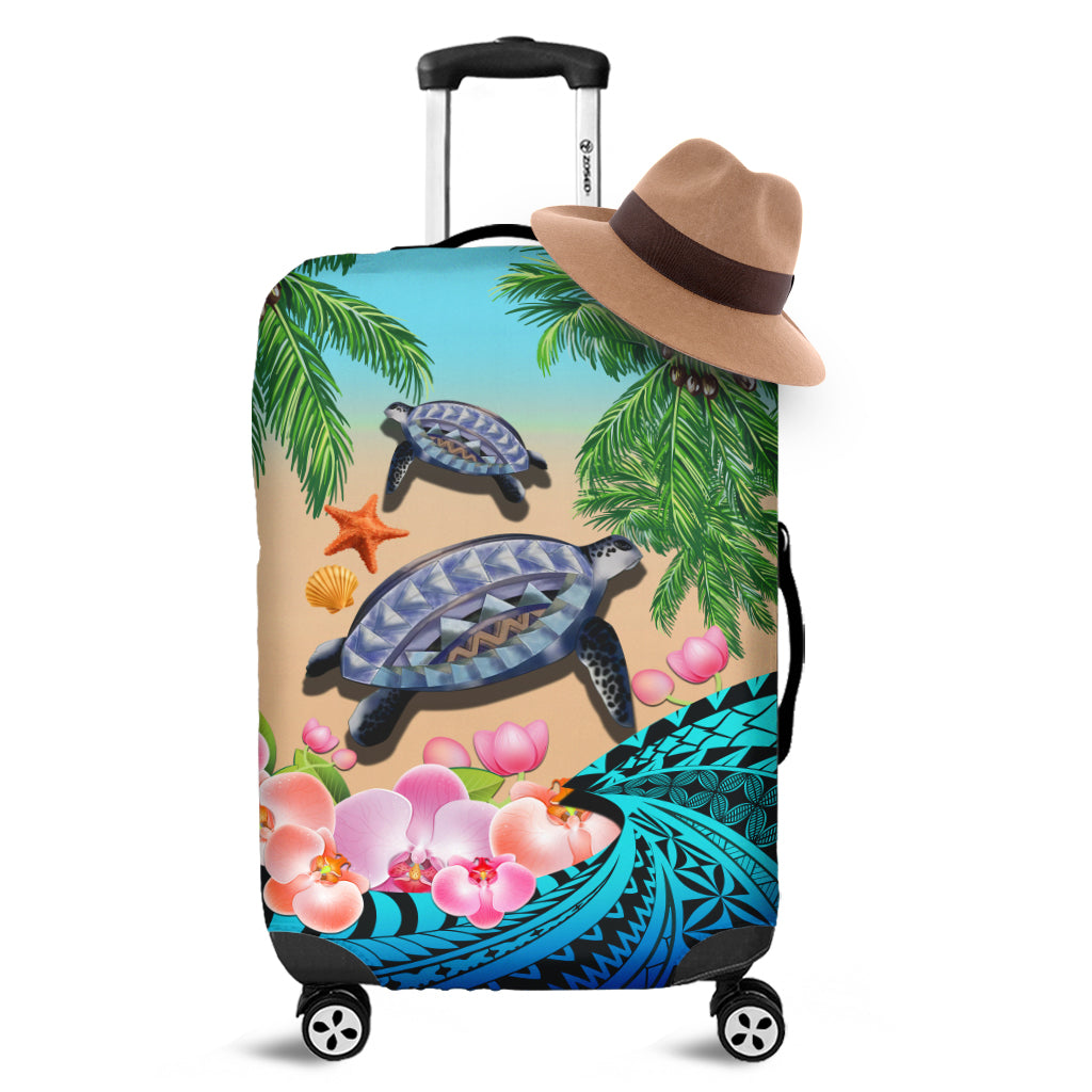 Polynesian Turtle Coconut Tree And Orchids Luggage Cover