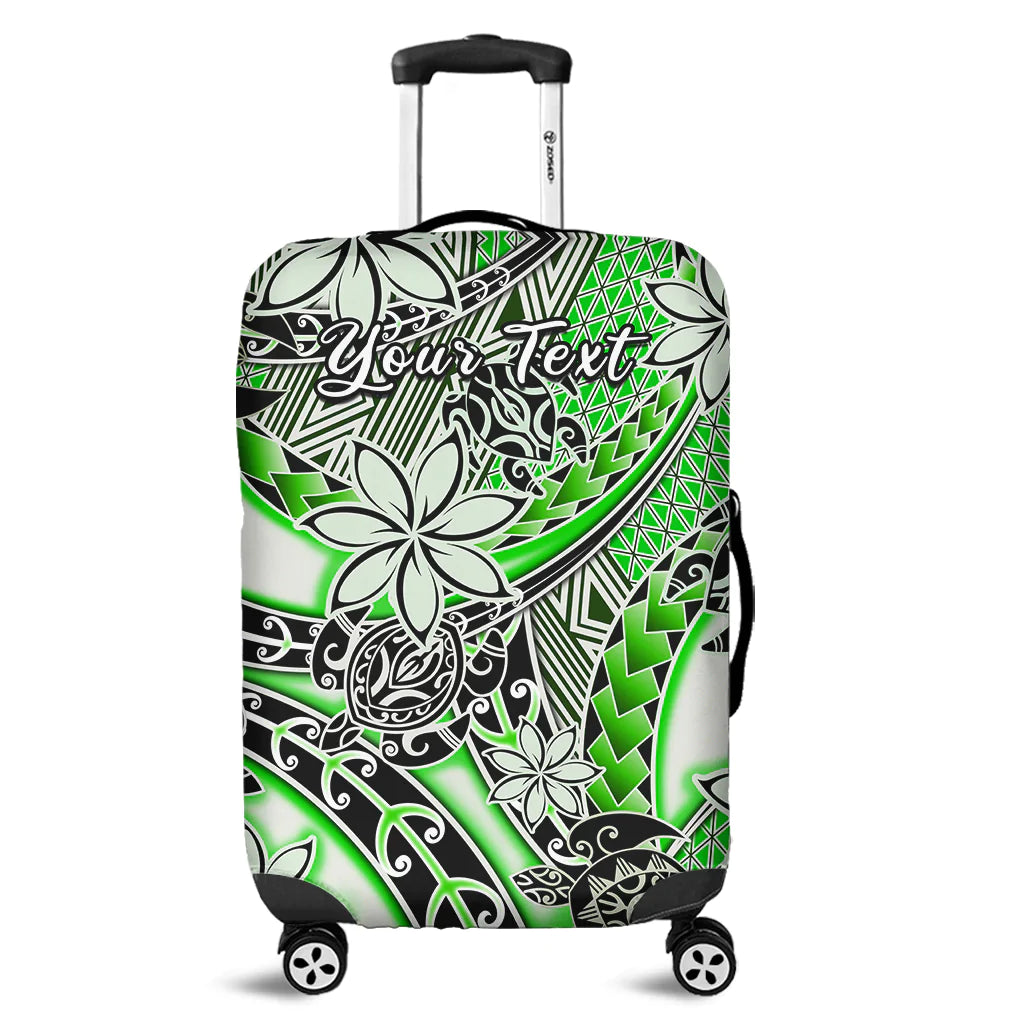 (Custom Personalised) Hawaii Luggage Cover Tribal Plumeria With Polynesian Turtle Ver.01