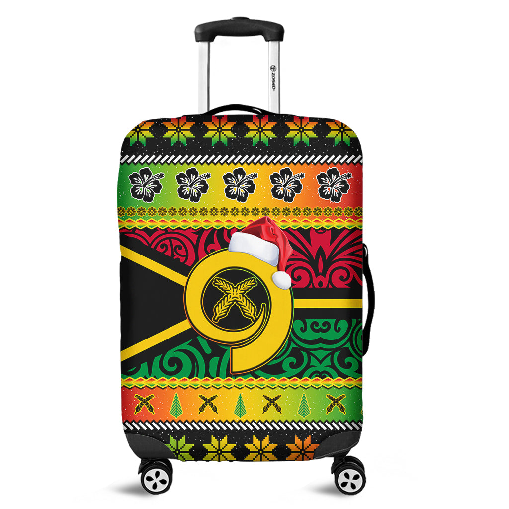 Vanuatu Christmas Luggage Cover Pig Tusk Polynesian Joyeux Noel Flag Art Ver.01