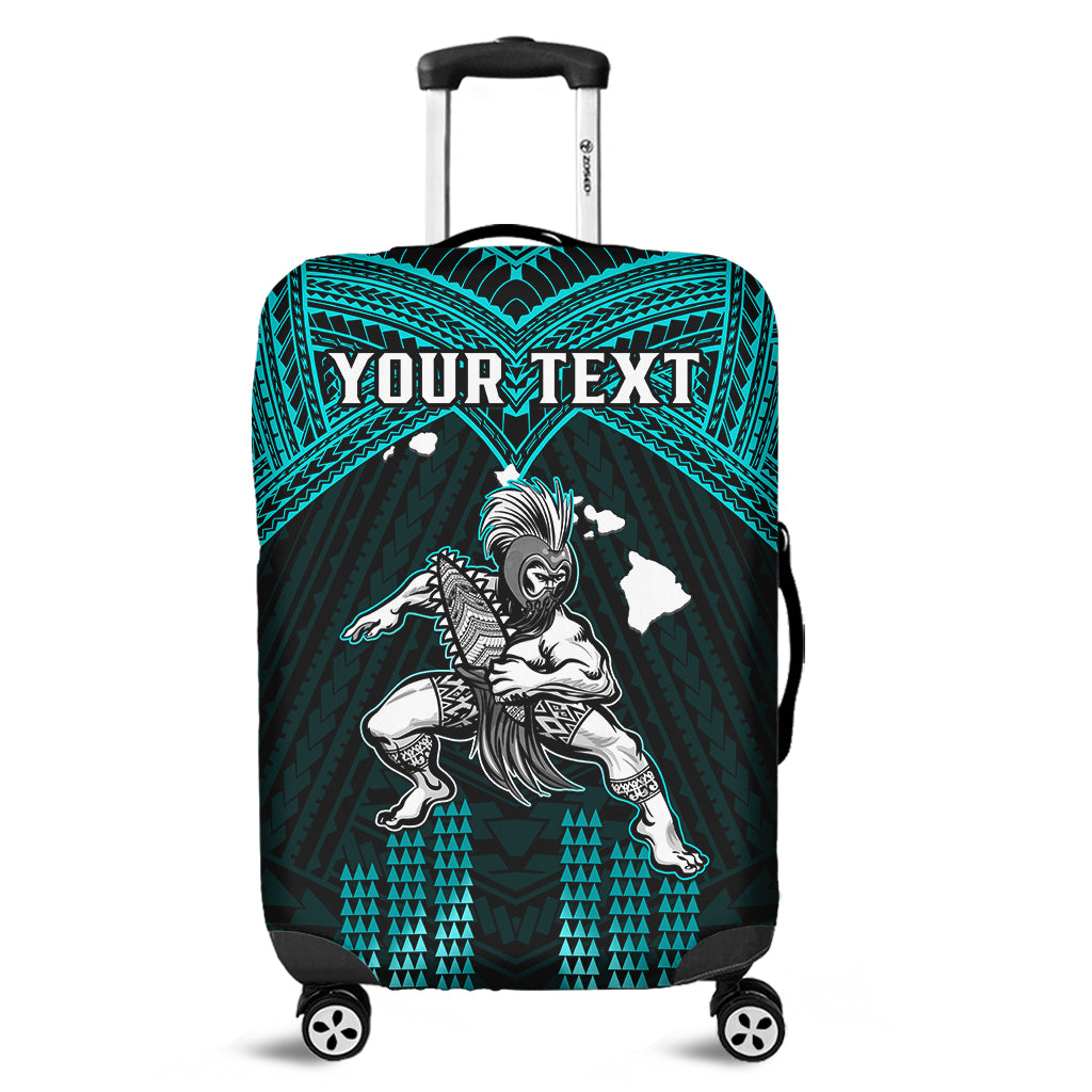 (Custom Personalised) Hawaii Luggage Cover Hawaiian Warrior With Weapon Polynesian Ver.02