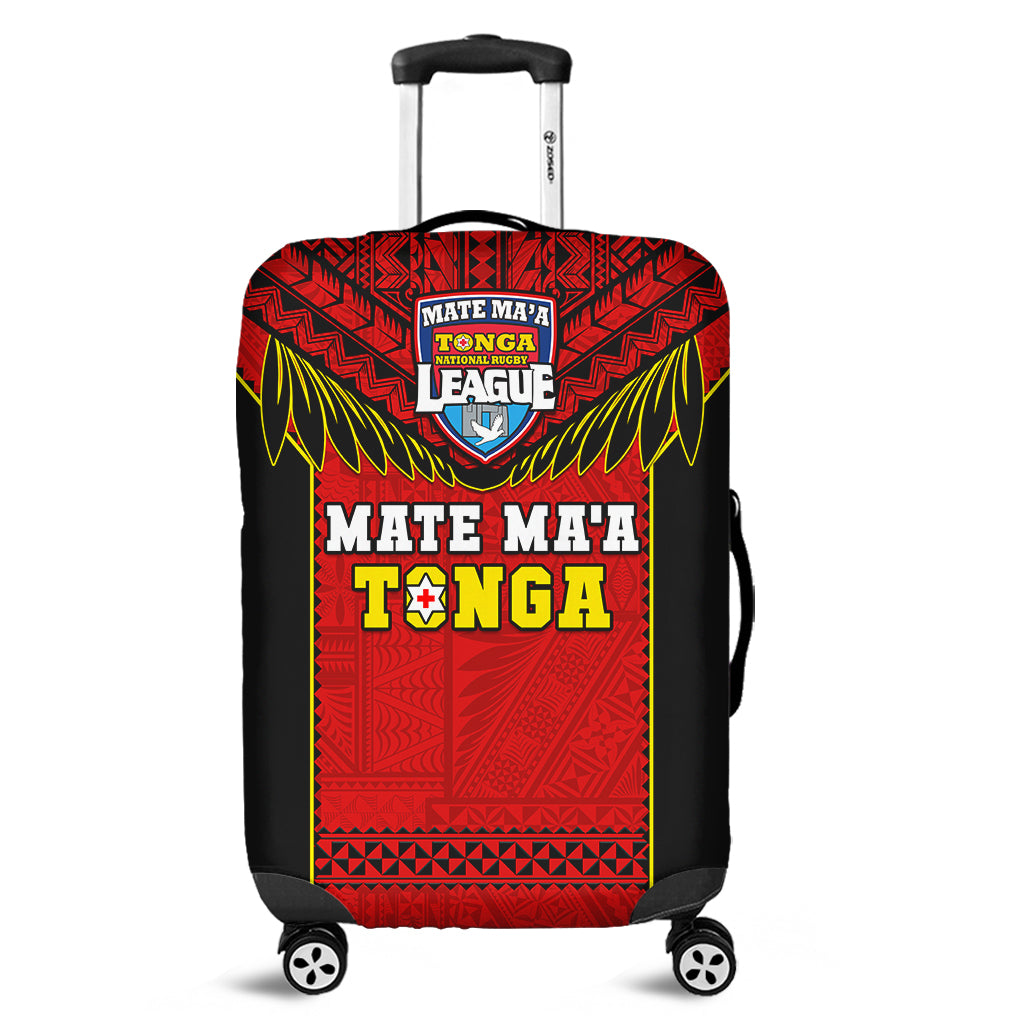 Tonga Rugby Luggage Cover Mate Maa Tonga Pacific Ngatu Black