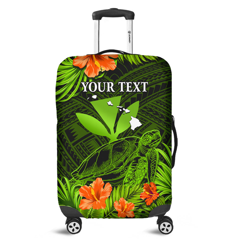 (Custom Personalised) Hawaii Luggage Cover Hibiscus Kanaka Hawaiian Map Sea Turtle Ver.04