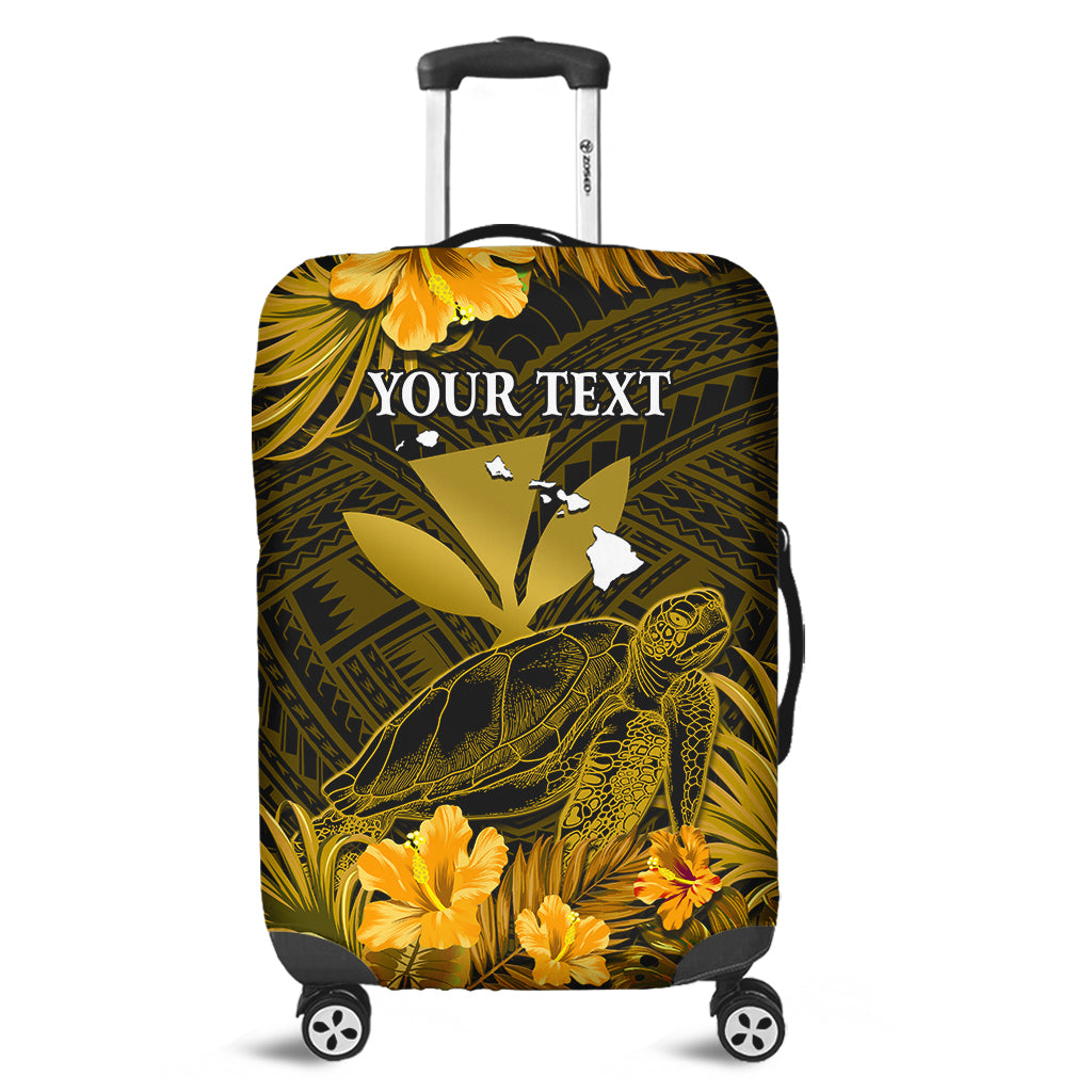 (Custom Personalised) Hawaii Luggage Cover Hibiscus Kanaka Hawaiian Map Sea Turtle Ver.07
