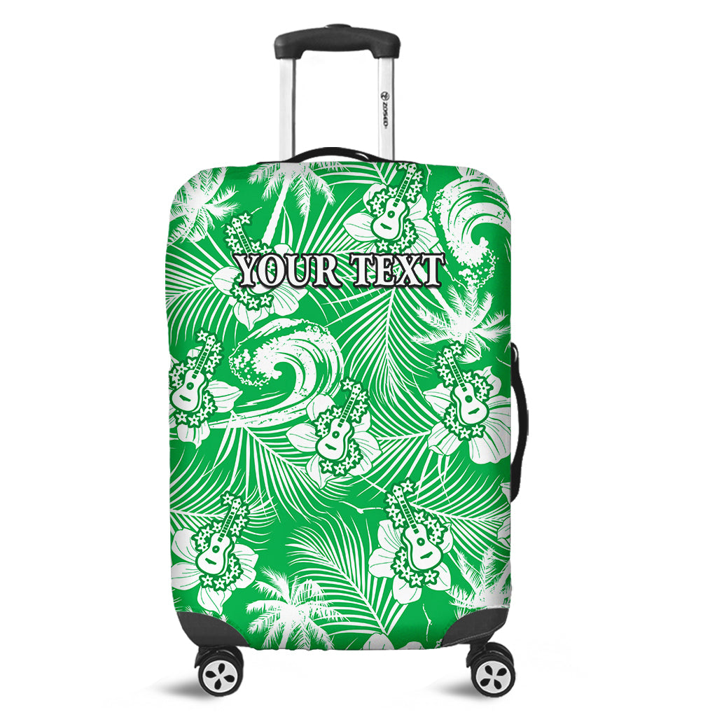 (Custom Personalised) Hawaii Luggage Cover Ukulele Tropical Beach Palm Trees And Hibiscus Ver.02