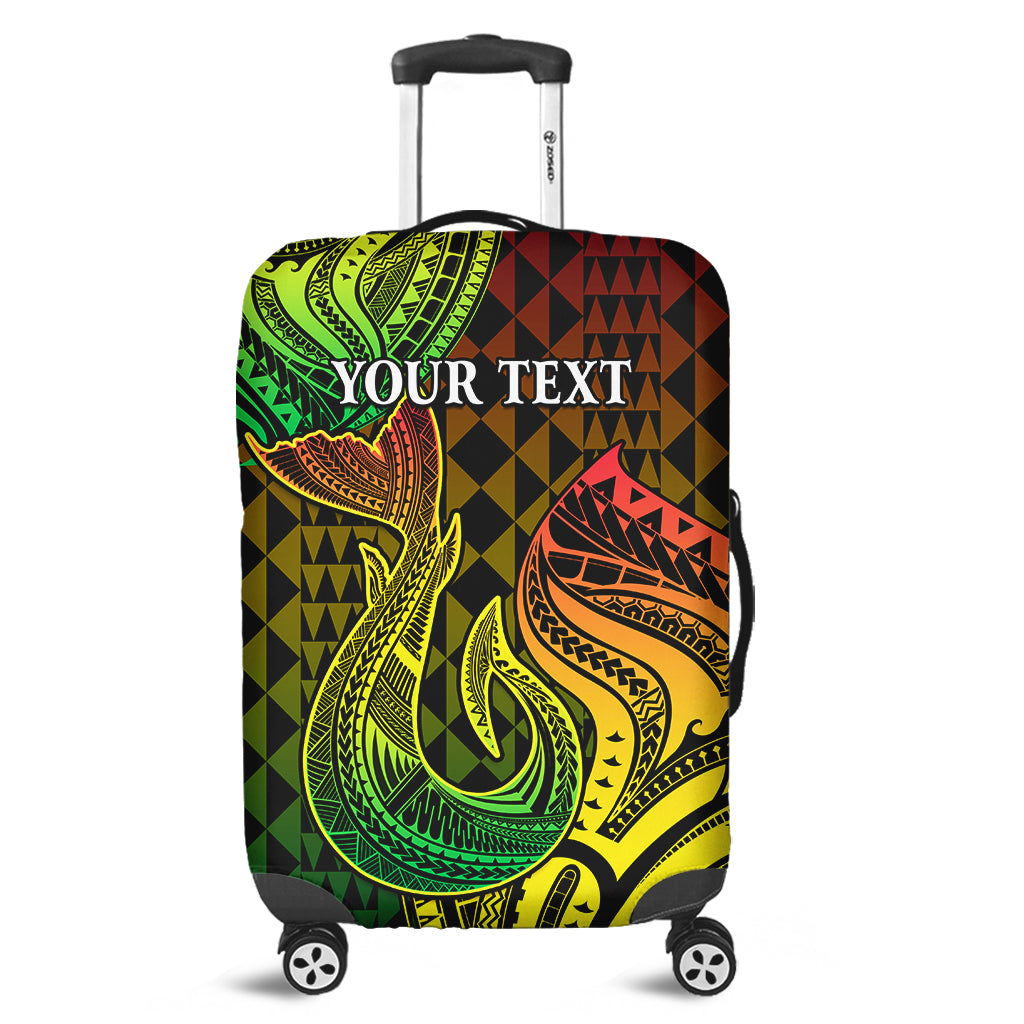 (Custom Personalised) Hawaii Luggage Cover Kakau Polynesia Hawaiian Fish Hook Ver.09