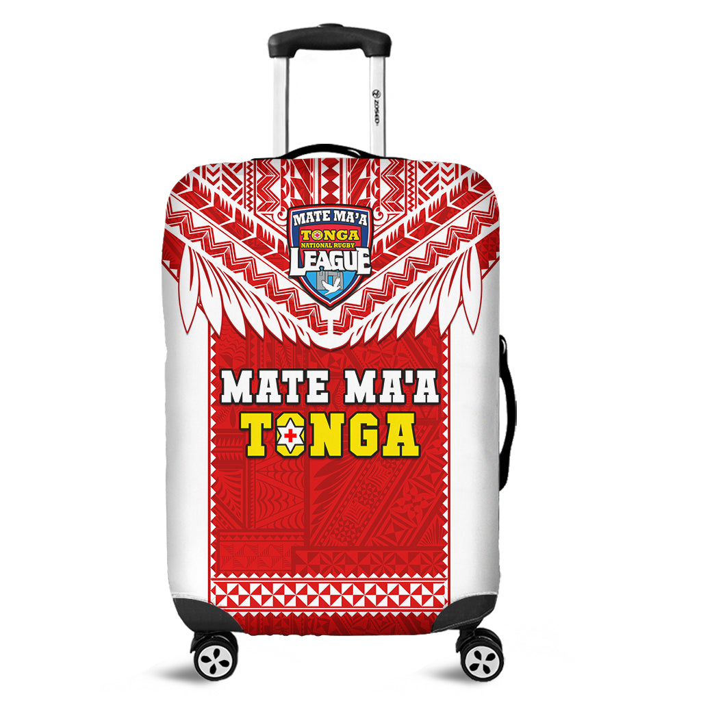 Tonga Rugby Luggage Cover Mate Maa Tonga Pacific Ngatu White