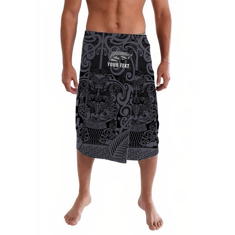 (Custom Personalised) New Zealand Taiaha Maori Lavalava Minimalist Silver Fern All Black