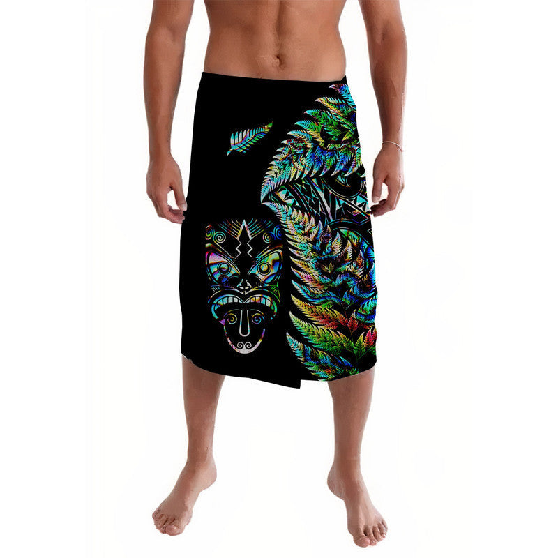 New Zealand Haka Rugby Maori Lavalava Silver Fern Vibes - Paua Shell