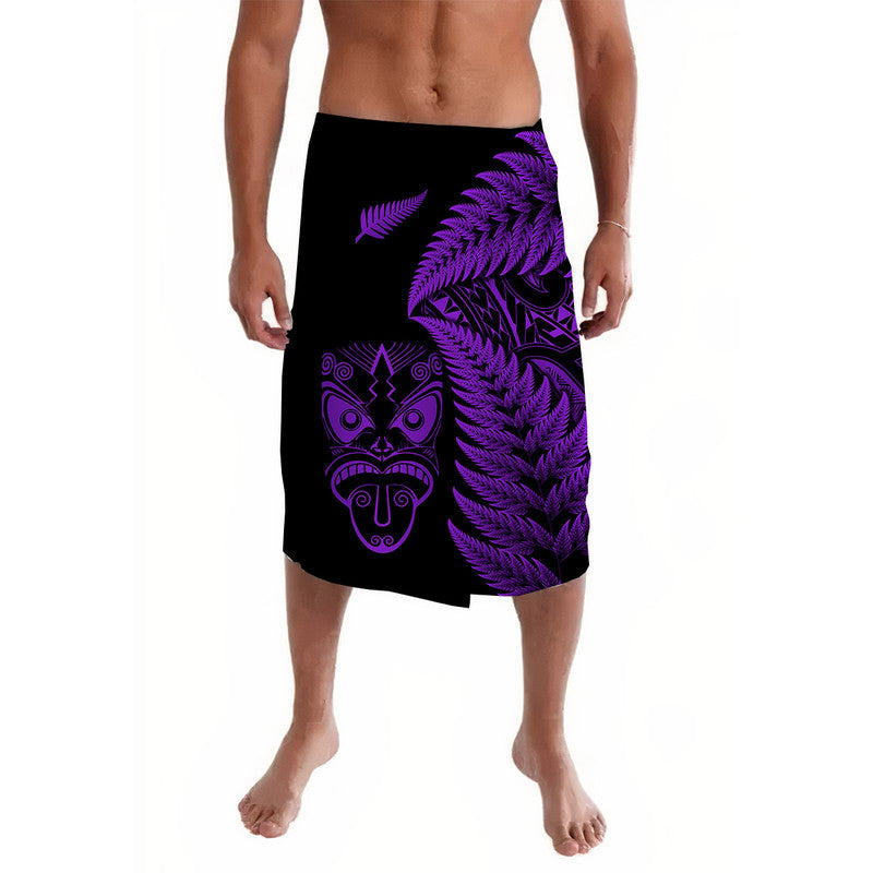 New Zealand Haka Rugby Maori Lavalava Silver Fern Vibes - Purple