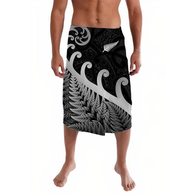 New Zealand Rugby Maori Lavalava Silver Fern Koru Vibes - Black