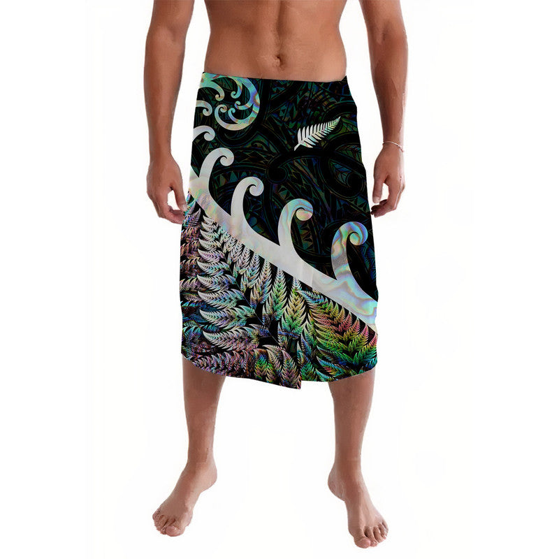 New Zealand Rugby Maori Lavalava Silver Fern Koru Vibes - Paua Shell