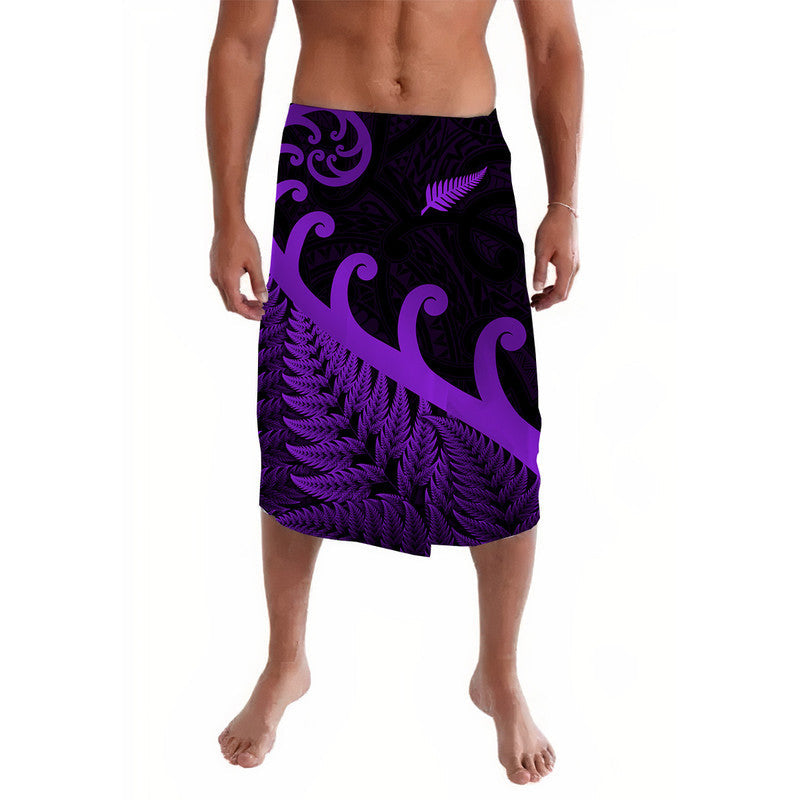 New Zealand Rugby Maori Lavalava Silver Fern Koru Vibes - Purple