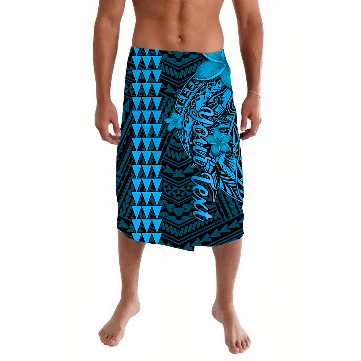 (Custom Personalised) Hawaii Lavalava Kakau Polynesian Pattern Combine Tropical Flowers Ver.03