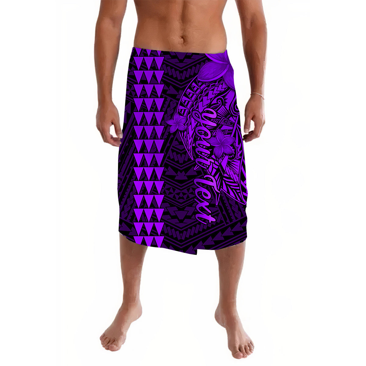 (Custom Personalised) Hawaii Lavalava Kakau Polynesian Pattern Combine Tropical Flowers Ver.05