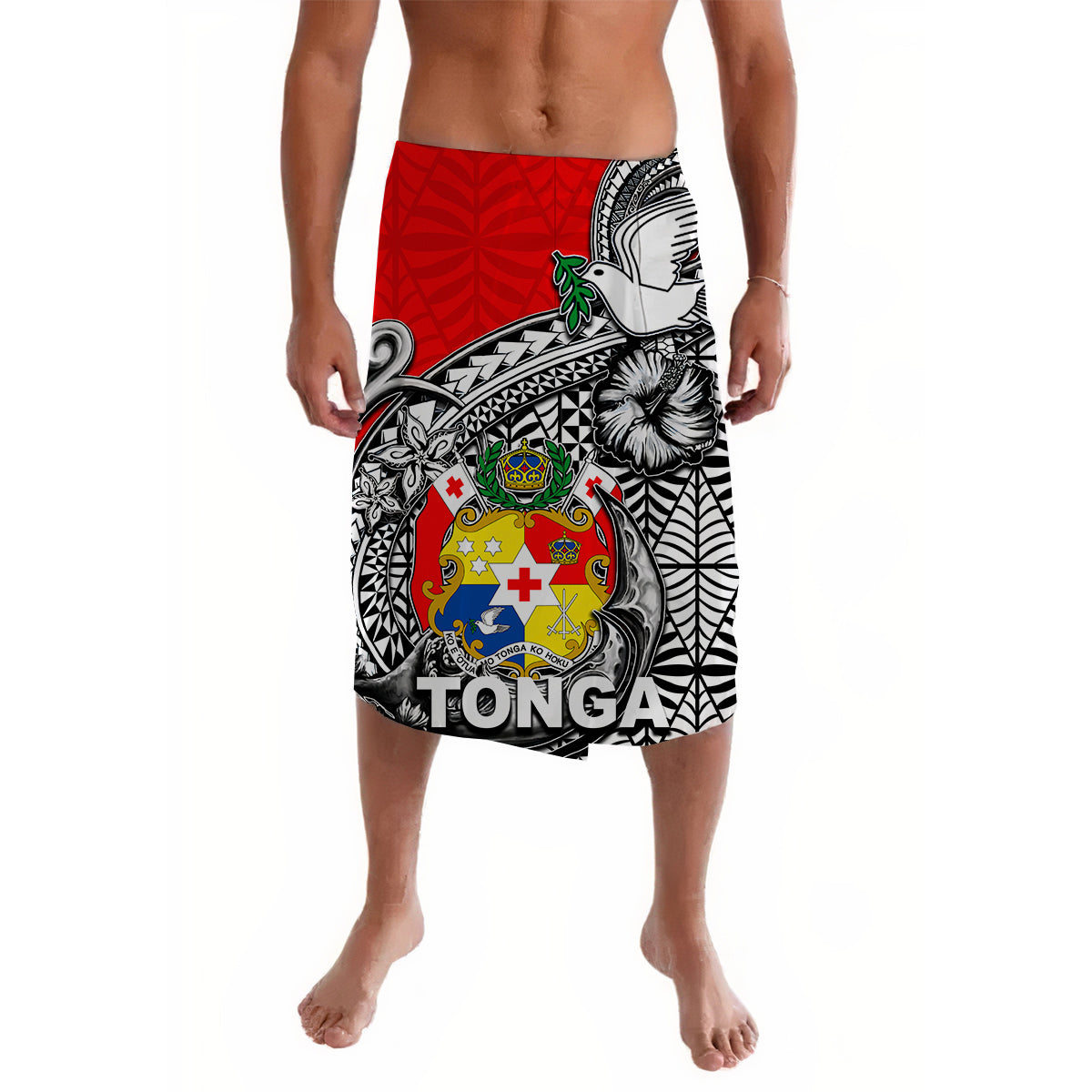 Tonga Hook Tattoo Lavalava White
