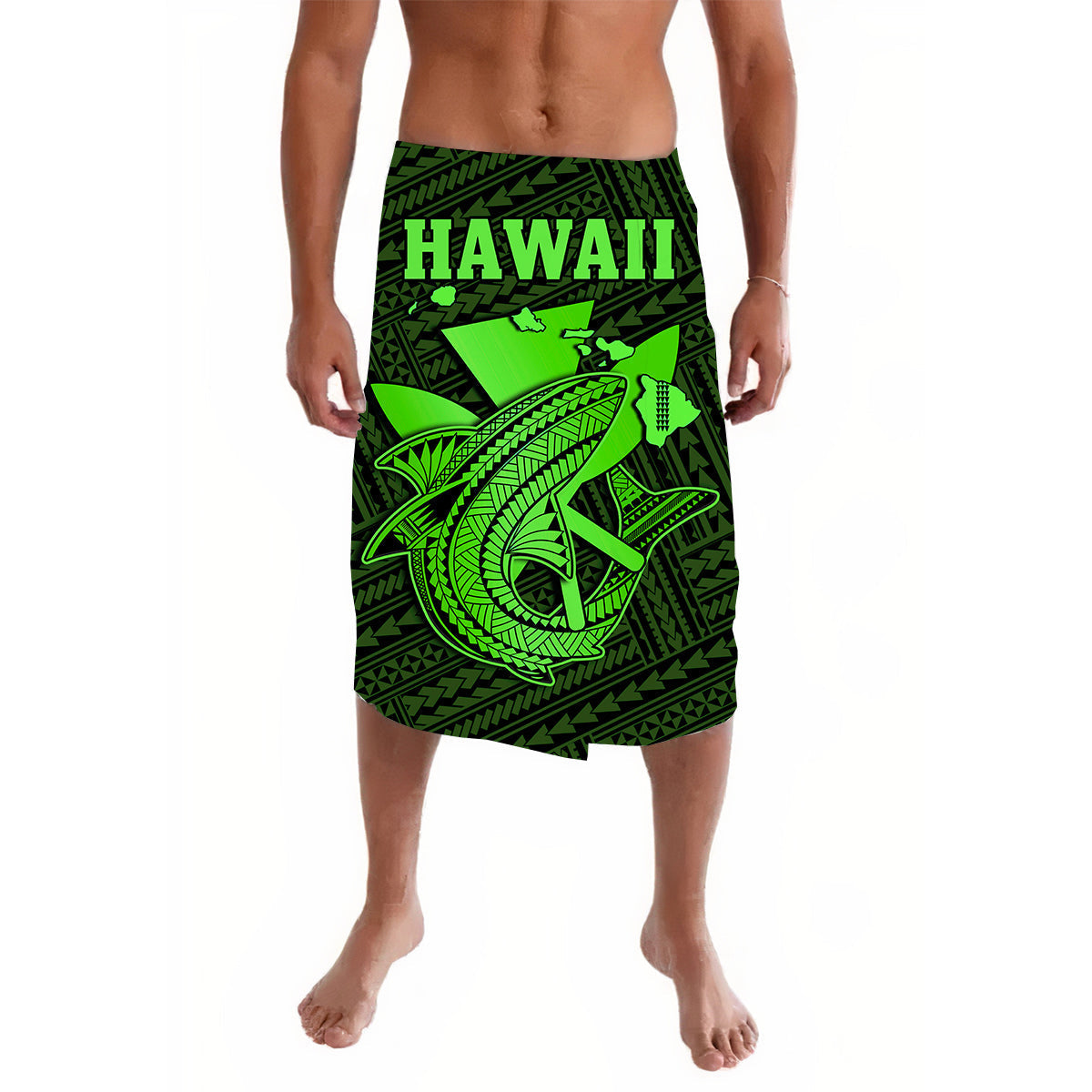Hawaii Lavalava Kakau Kanaka Maoli Combine Polynesian Shark Ver.02