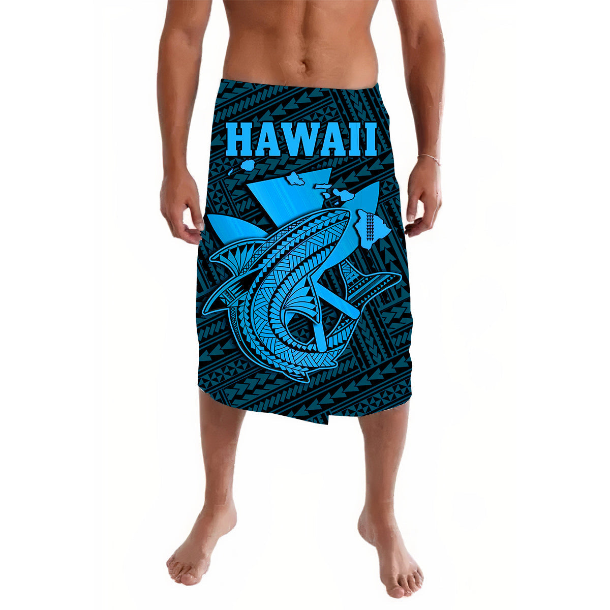Hawaii Lavalava Kakau Kanaka Maoli Combine Polynesian Shark Ver.03