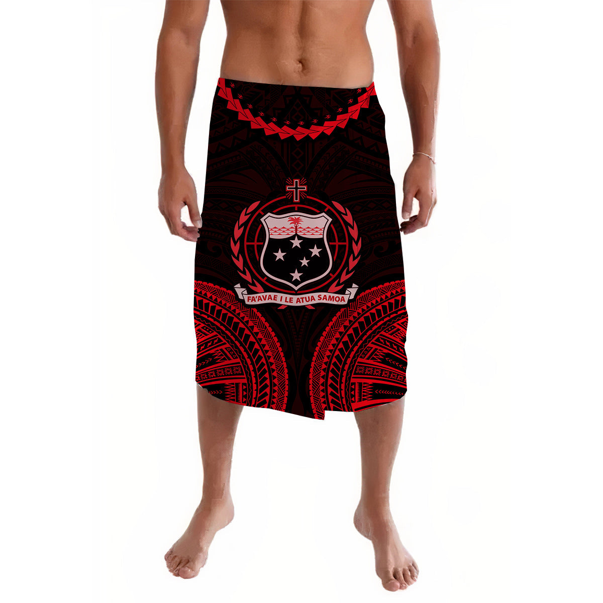 Samoa Ula Nifo Tribal Lavalava Red Style