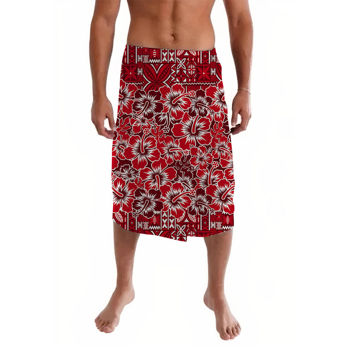 Fiji Hibiscus Festival Lavalava Red