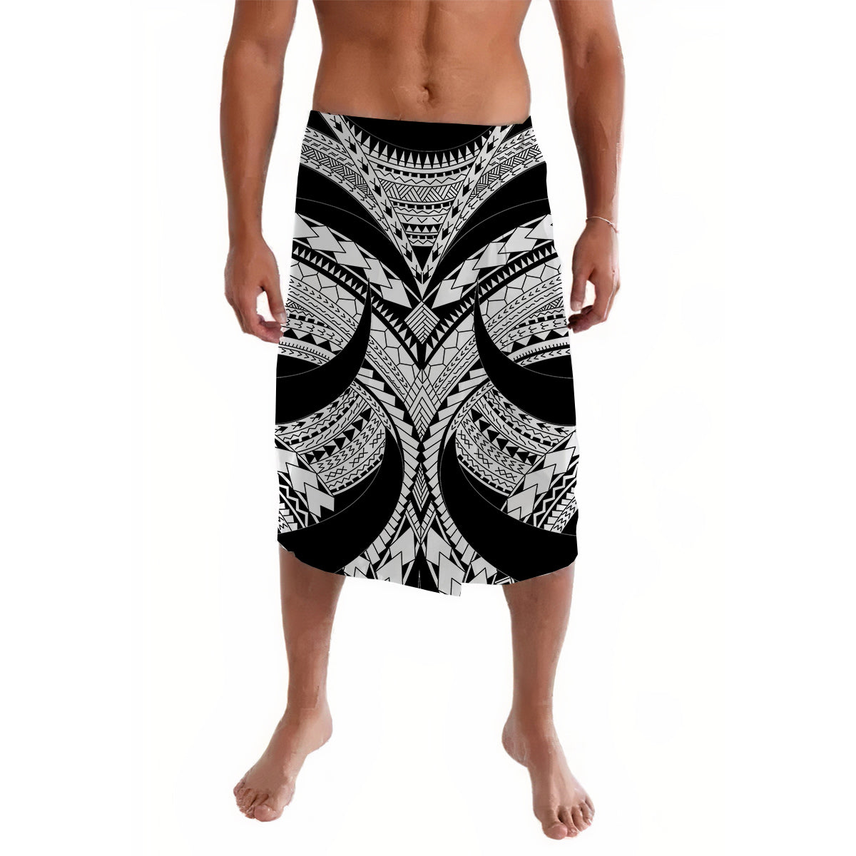 Polynesian Tribal Samoa Tattoo White Lavalava