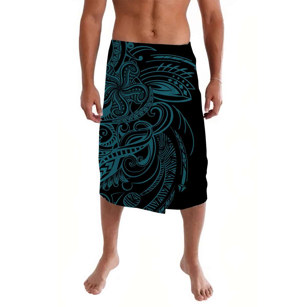 Polynesian Tribal Lavalava Blue Simple