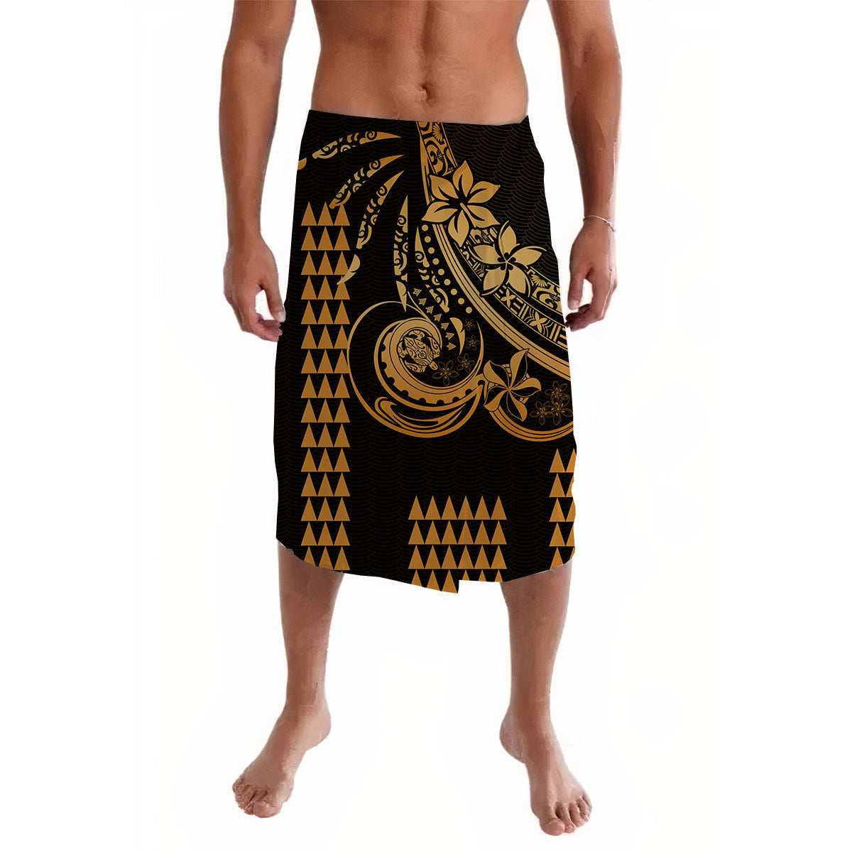 Kakau Hawaiian Polynesian Lavalava Gold