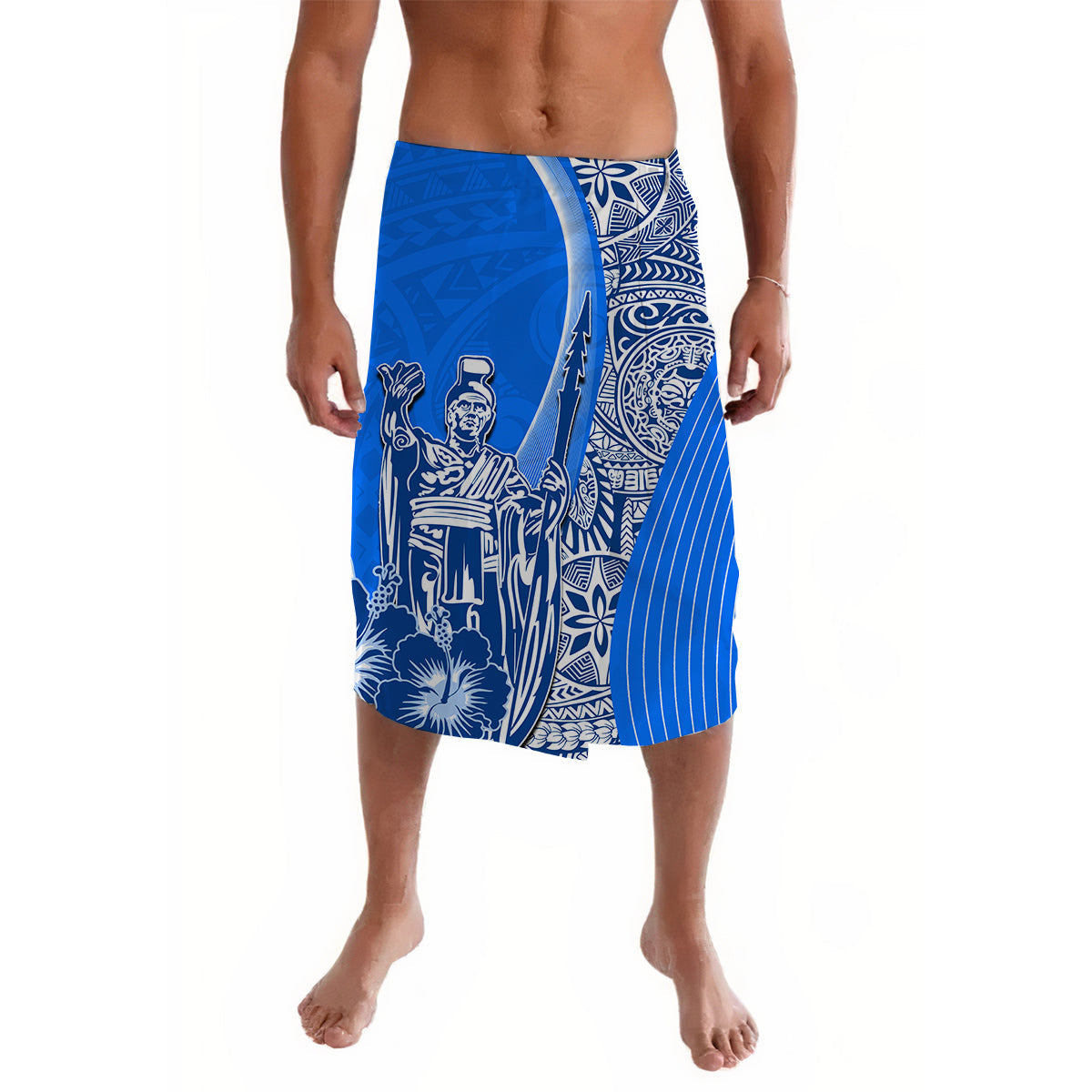 Hawaiian King Kamehameha Lavalava Vibe Blue Style