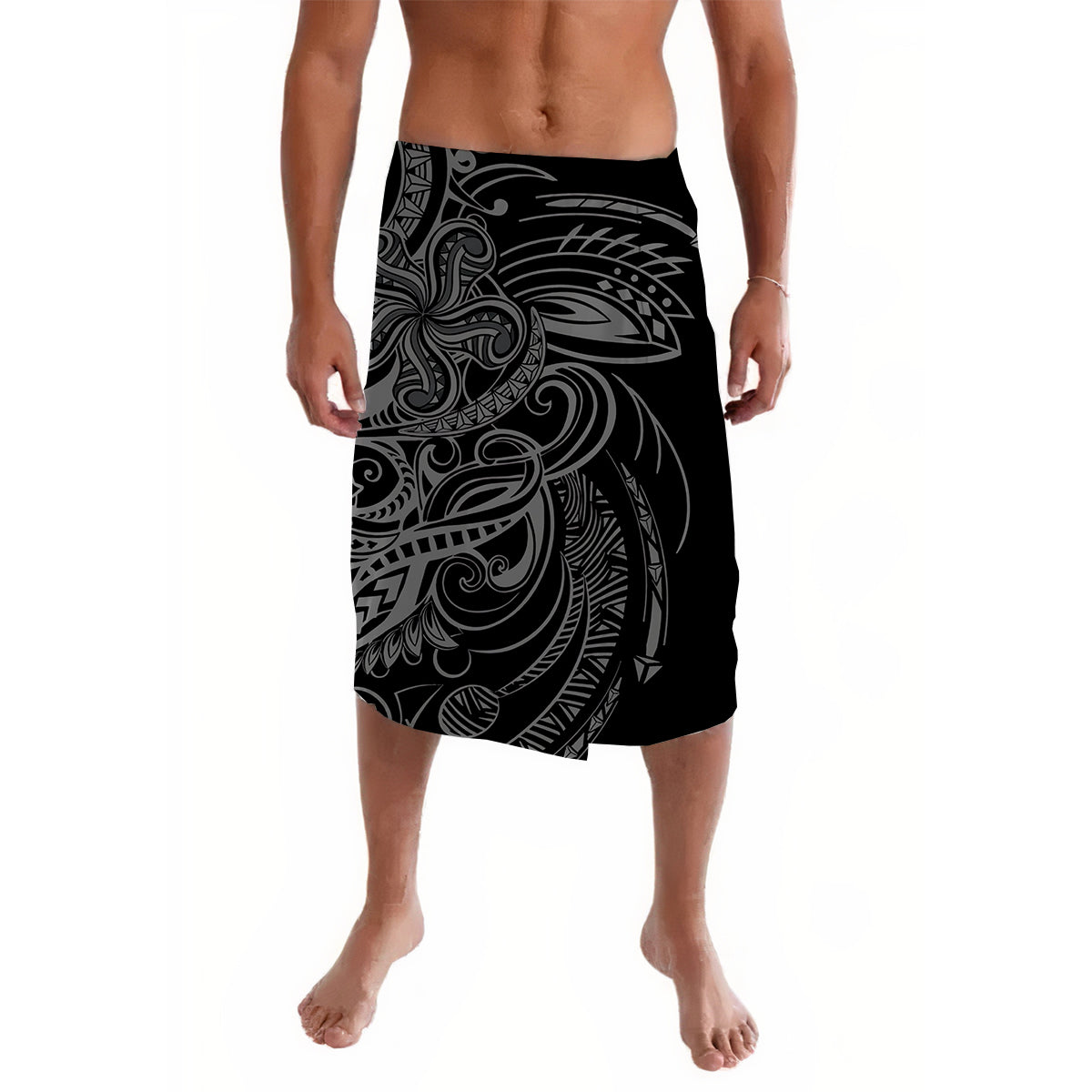 Polynesian Tribal Lavalava Black Simple