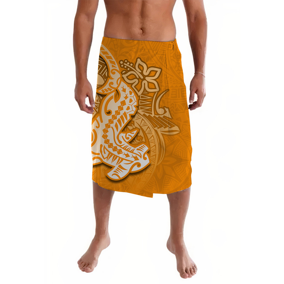 Hawaiian Shark Polynesian Lavalava Orange