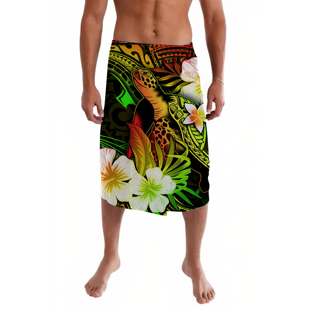 Polynesian Turtle With Hibiscus Lavalava Style No.1