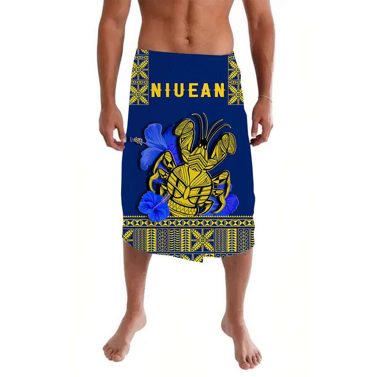 Niue Lavalava Happy Constitution Day Niuean Hiapo Crab With Map