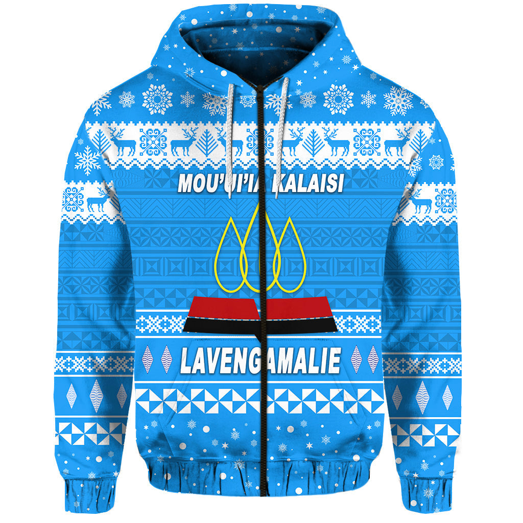 Lavengamalie College Christmas Zip Hoodie Simple Style