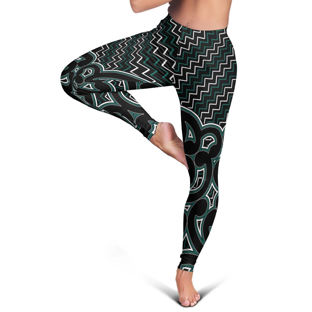 New Zealand Women's Legging Maori Graphic Tee patterns Green