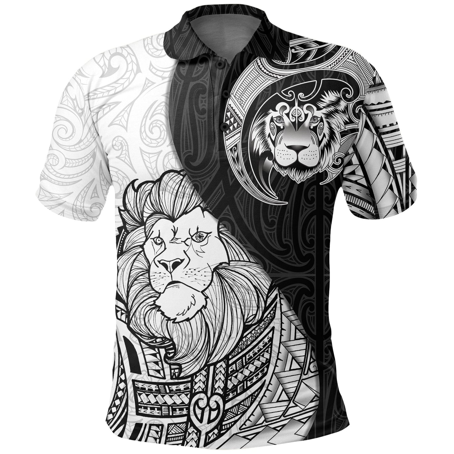 New Zealand Lion Maori Tattoo Polo Shirt