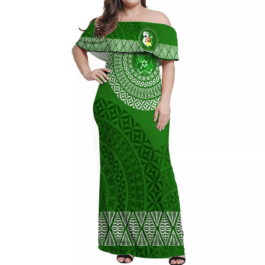 Liahona High School Tonga Off Shoulder Long Dress Kupesi Style Ver03