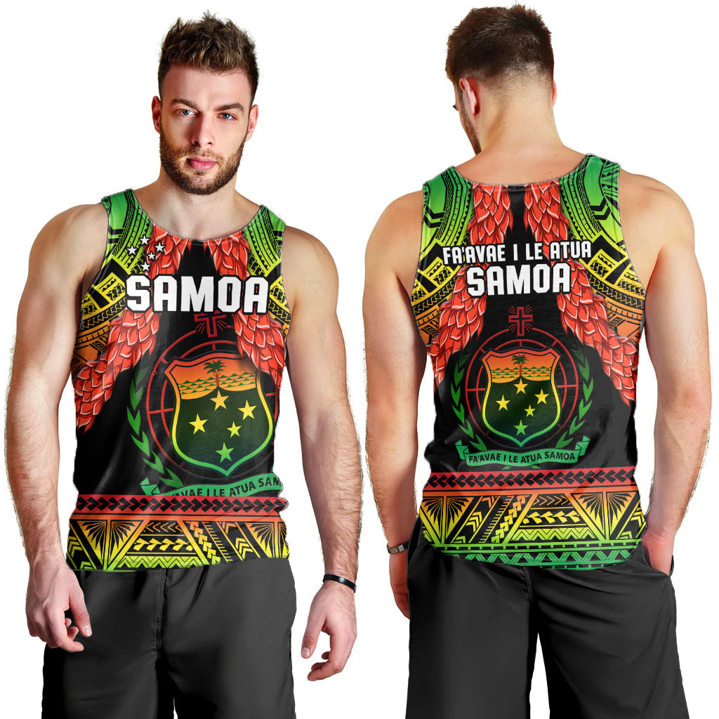 Samoa Rugby Men Tank Top Teuila Torch Ginger Gradient Style