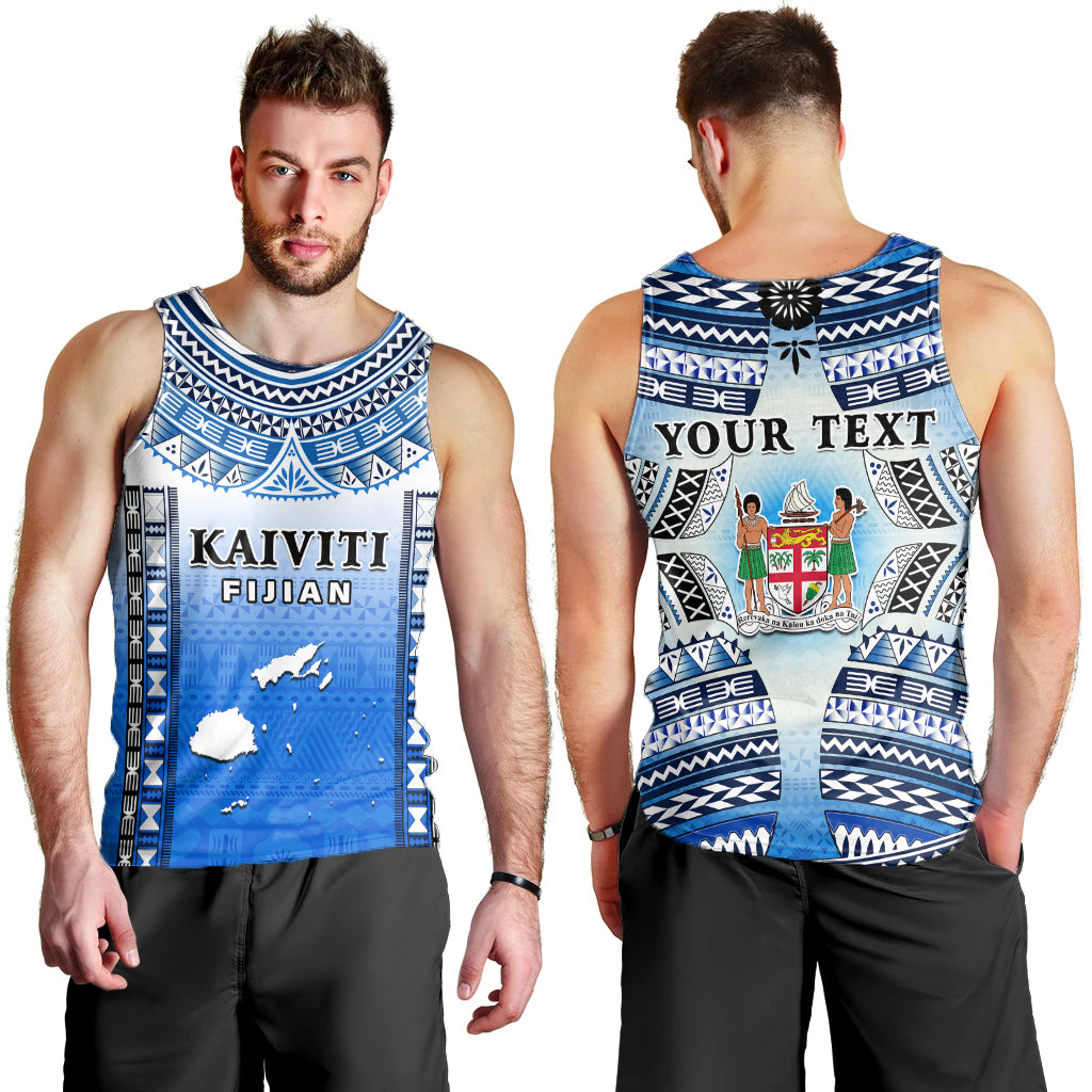 Custom Text And Number Fiji Men Tank Top Kaiviti Fijian Special Tapa Pattern
