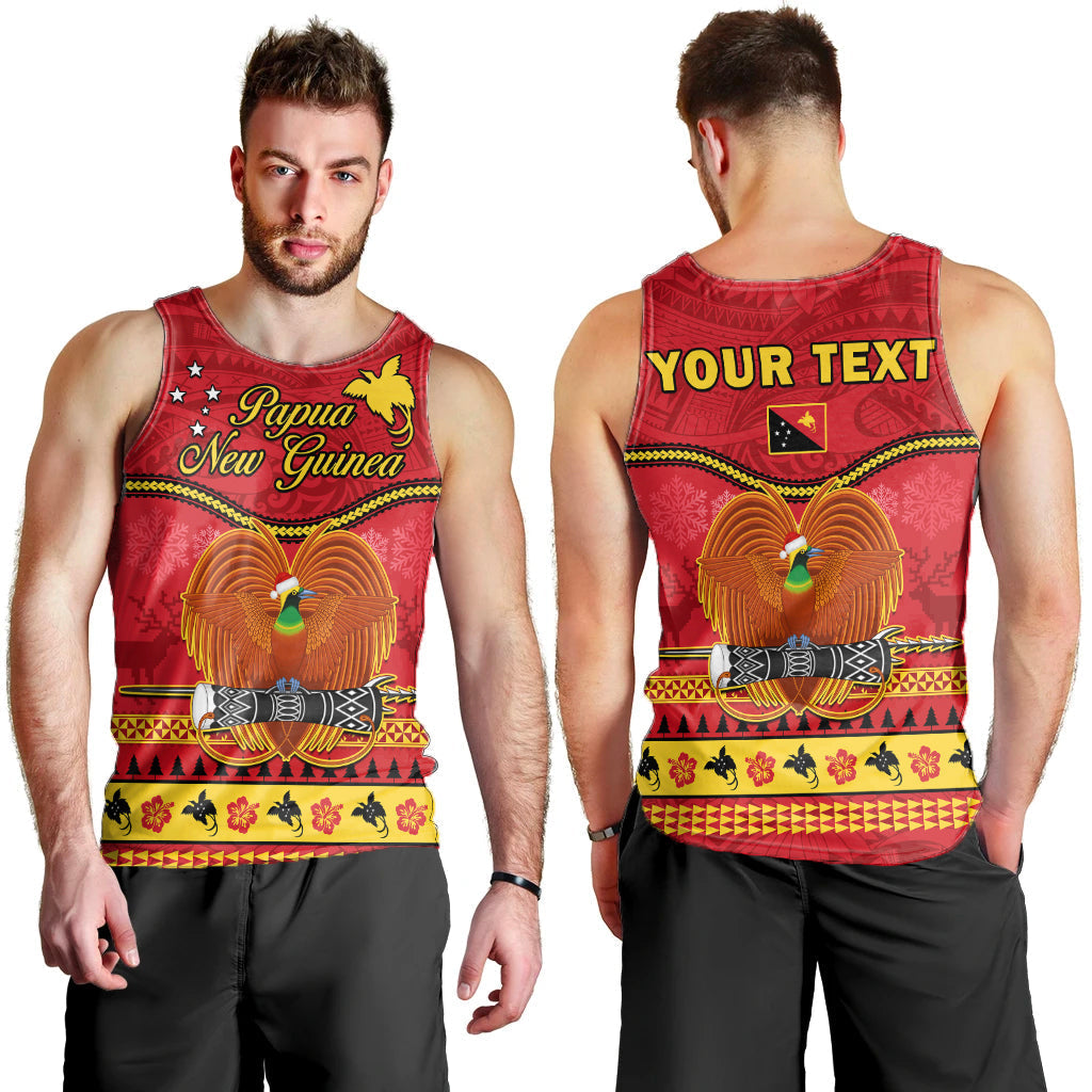 Custom Personalised Papua New Guinea Christmas Men Tank Top Bird Of Paradise Bikpela Hamamas Blong Dispela Krismas