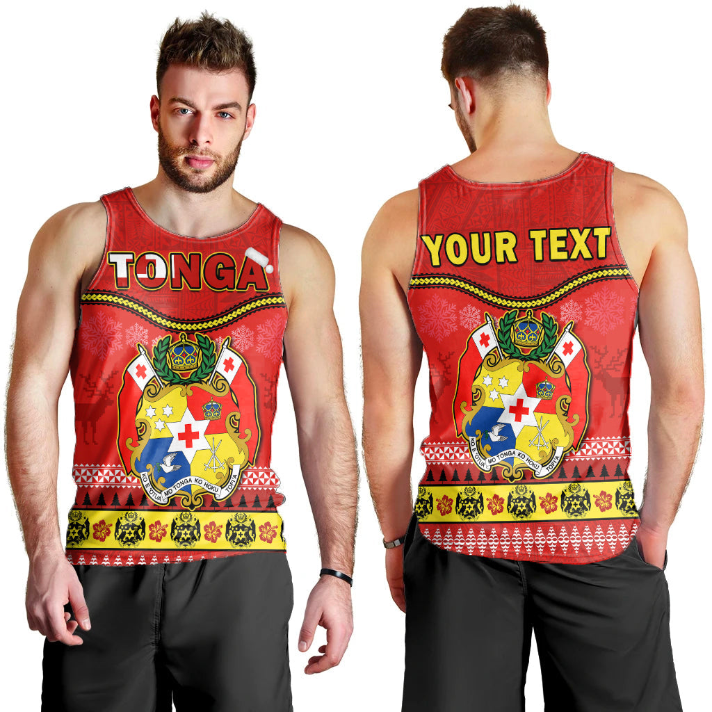 Custom Personalised Tonga Christmas Men Tank Top Tongan Ngatu Kilisimasi Fiefia
