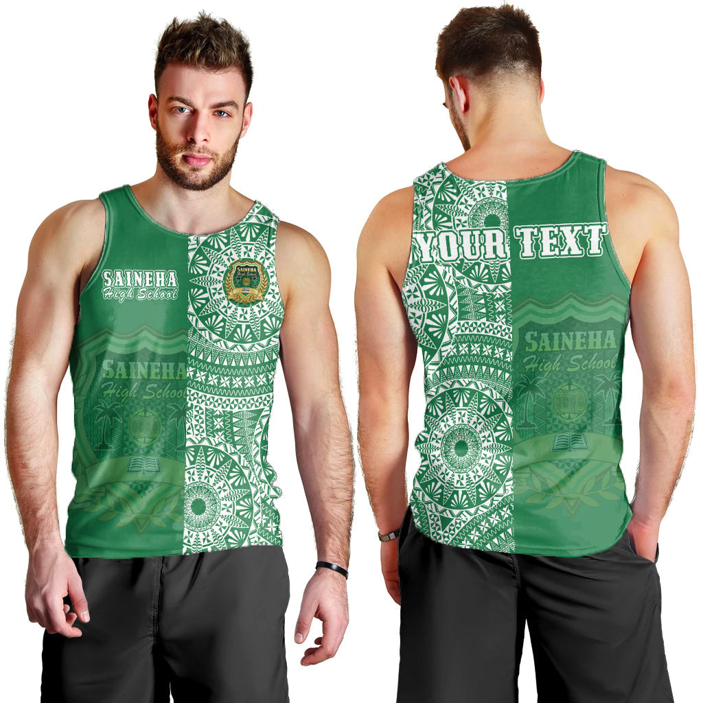 Custom Personalised Tonga Saineha High School Men Tank Top Tongan Ngatu Pattern