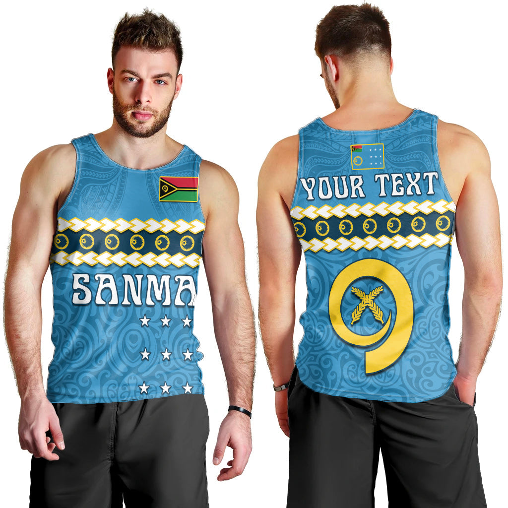 Custom Personalised Sanma Province Men Tank Top Vanuatu Pig Tusk Polynesian Flag Style