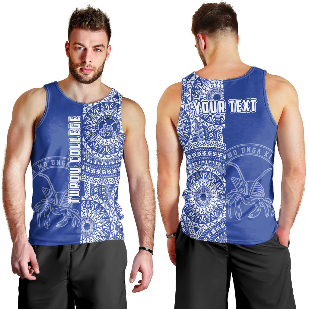 Custom Personalised Tupou Tonga College Men Tank Top Tongan Ngatu Pattern