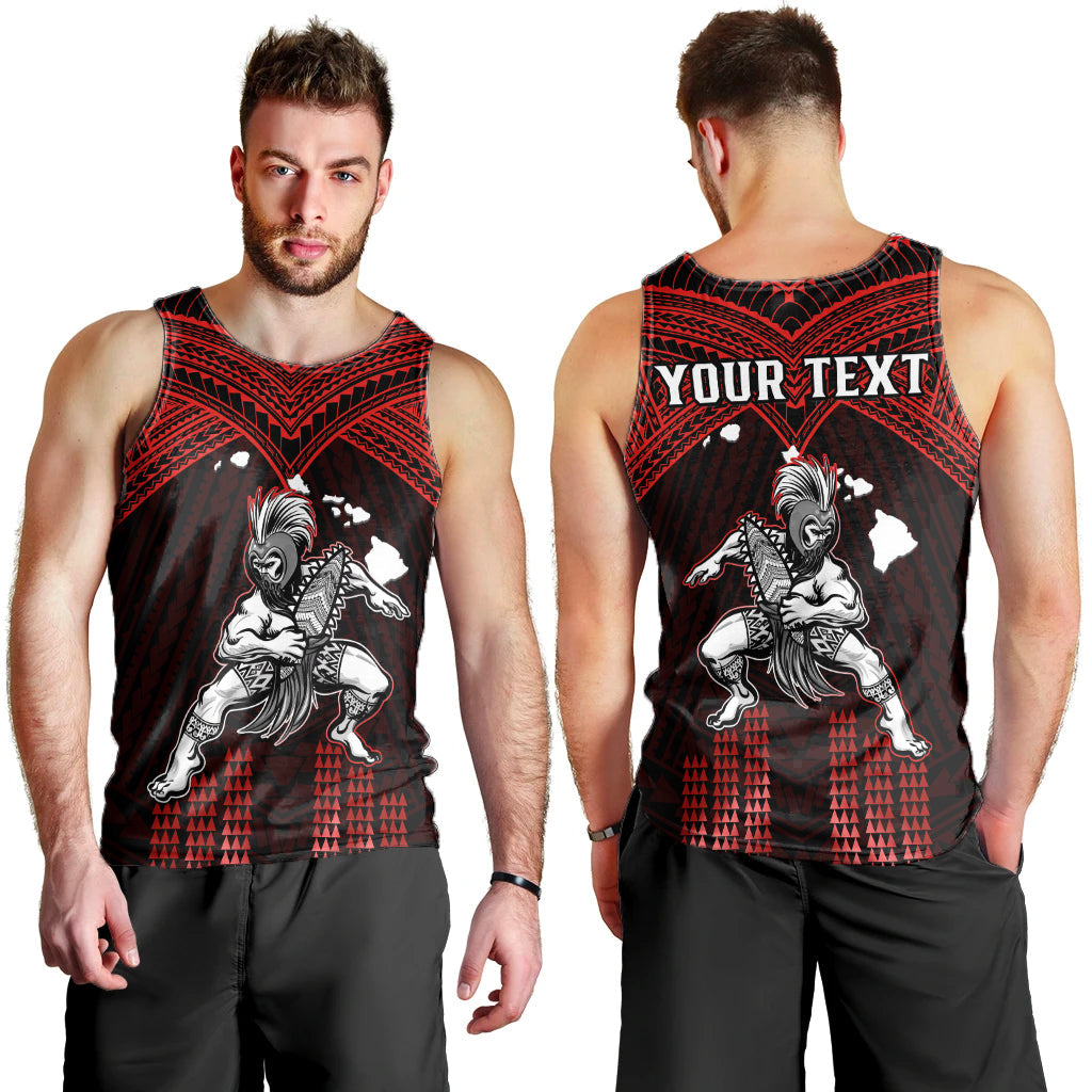 Custom Personalised Hawaii Men Tank Top Hawaiian Warrior With Weapon Polynesian Ver.05