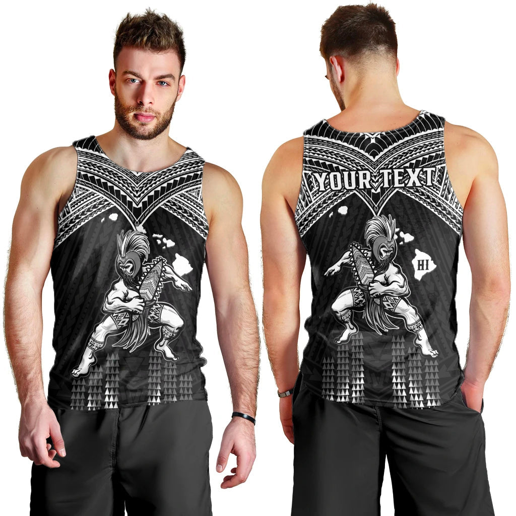 Custom Personalised Hawaii Men Tank Top Hawaiian Warrior With Weapon Polynesian Ver.01