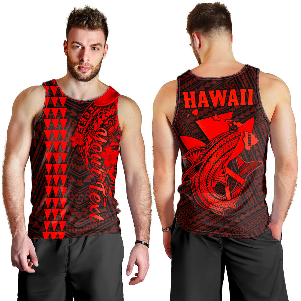 Custom Personalised Hawaii Men Tank Top Kakau Kanaka Maoli Combine Polynesian Shark Ver.06