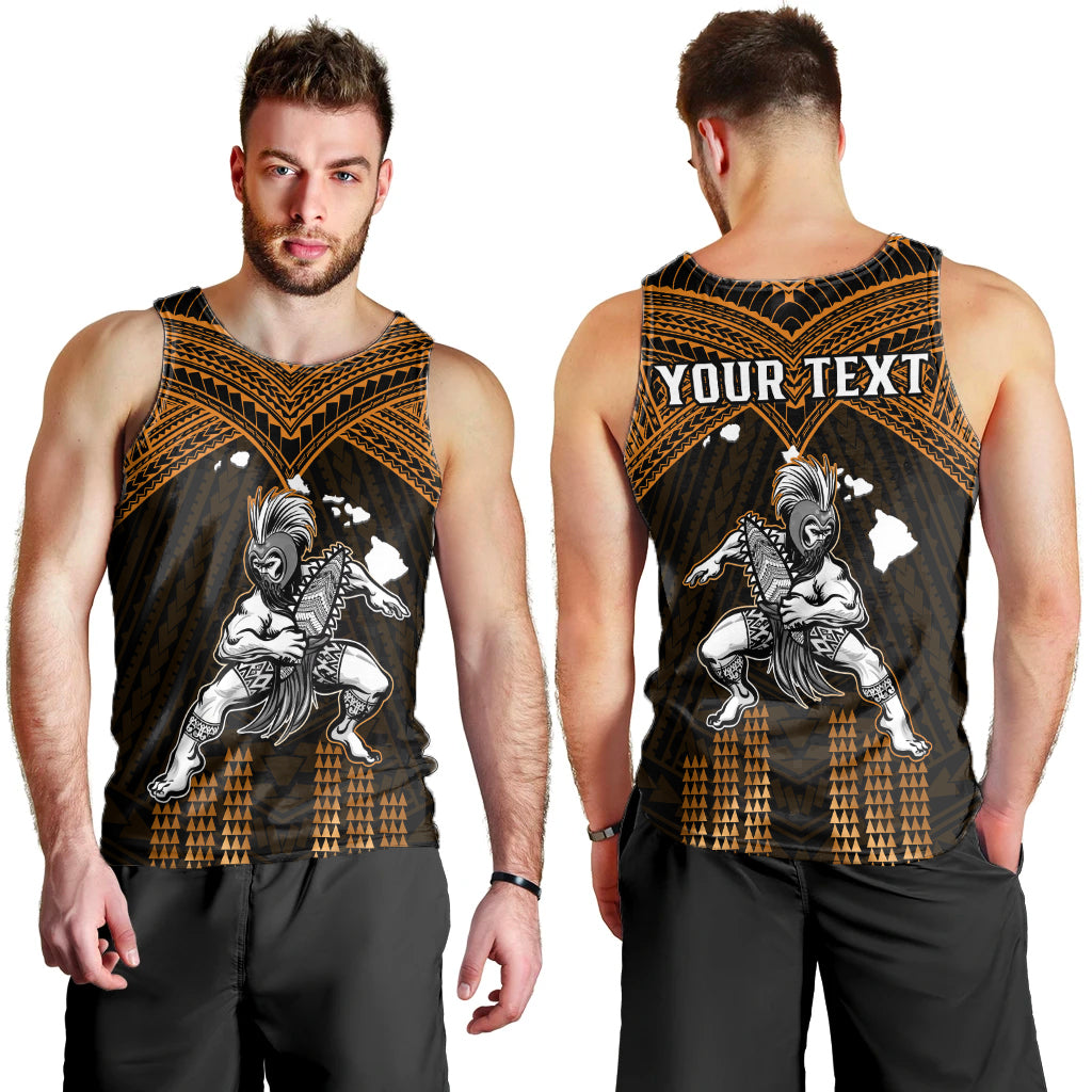 Custom Personalised Hawaii Men Tank Top Hawaiian Warrior With Weapon Polynesian Ver.07