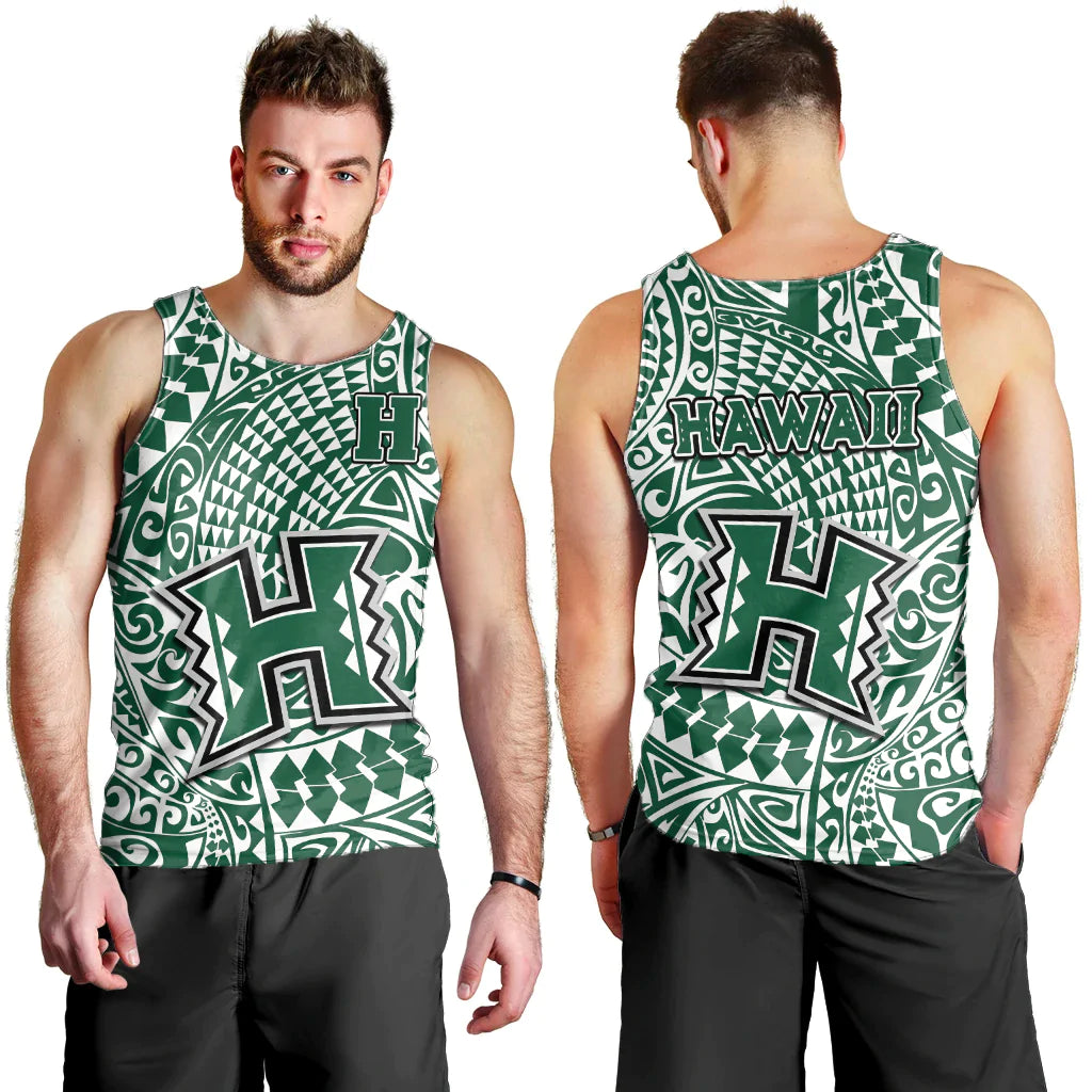 Hawaii Football Men Tank Top Rainbow Warriors Tribal Kakau
